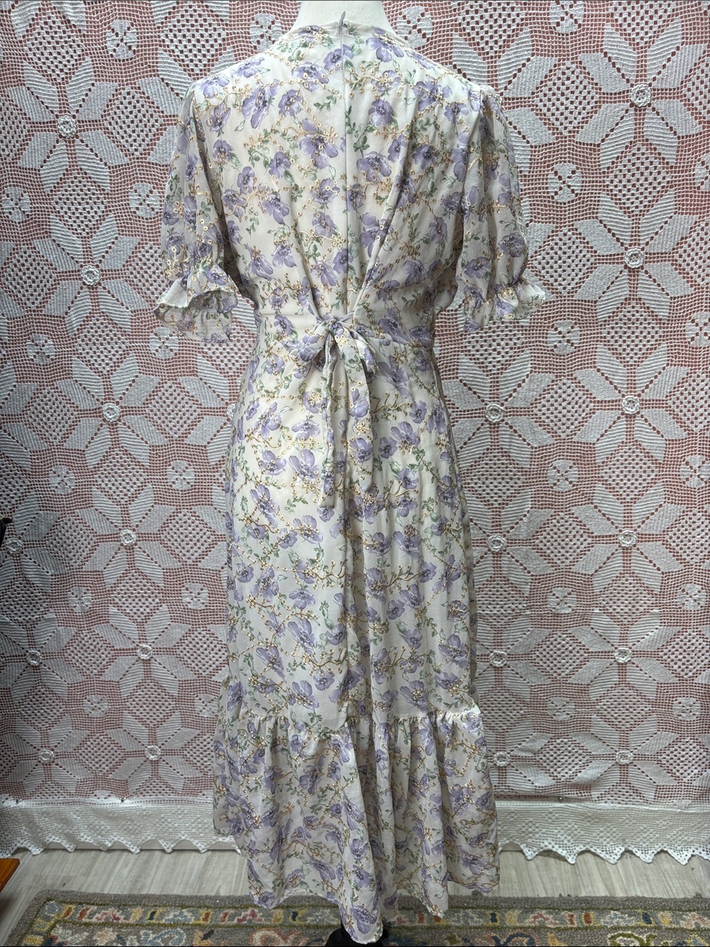 PHA-RIT Classic Closet Floral Embroidered Midi Dress - Picture 13 of 15